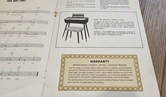 GE Sheet Music Instruction Book for Your 3-Octave Chord Organ 20 Songs
