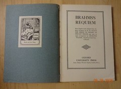 Brahms&rsquo;s Requiem, Oxford Univ Press, 1930. PB. Organ. English libretto