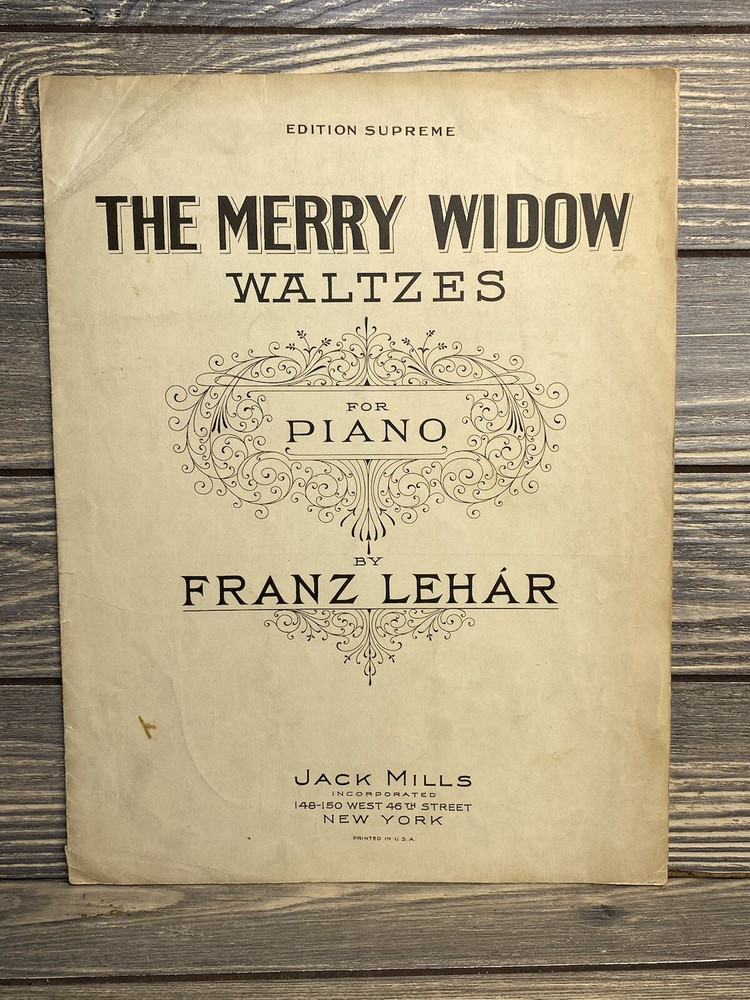 Vintage Sheet Music The Merry Widow 1925 Franz Lehar F Henri Klickmann￼