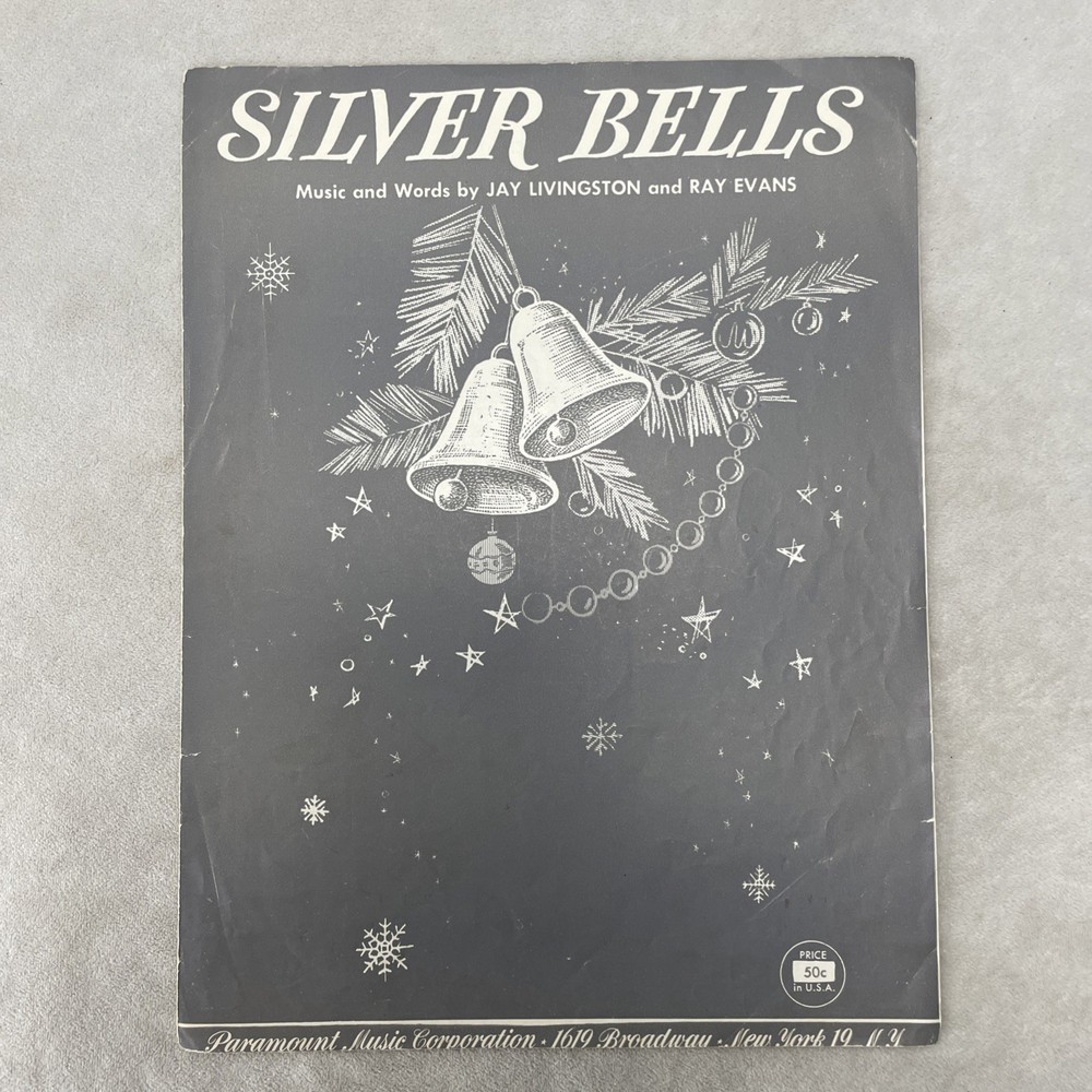 Silver Bells 1950 Vintage Sheet Music Jay Livingston Ray Evans Paramount Music