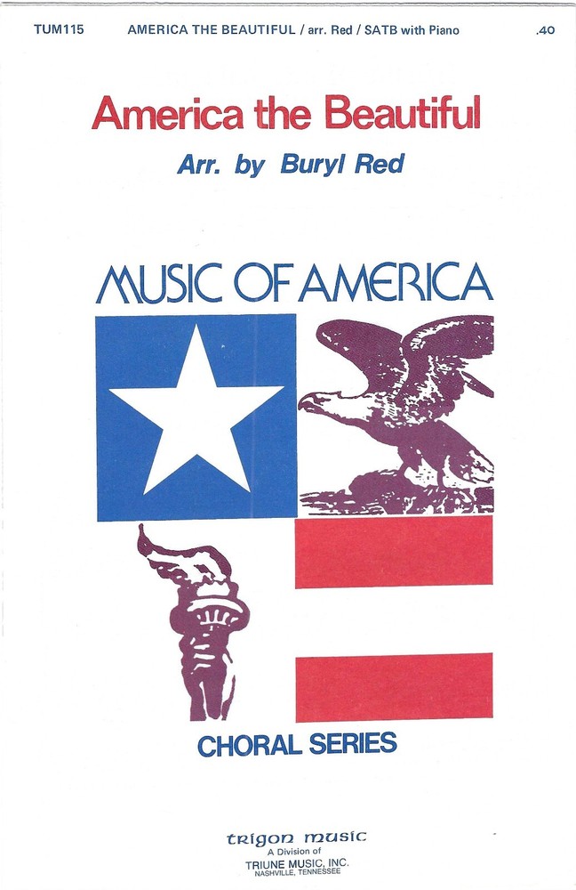 Vintage Sheet Music America The Beautiful Buryl Red SATB Trigon TUM115 Choral
