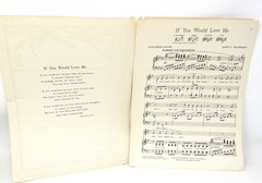 If You Would Love Me Sheet Music 1914 Piano Words Poem Intermediate US Seller