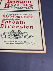 Vintage Tranquil Hours Piano Forte Music Book Theodore Presser 1901 Sabbath Dive