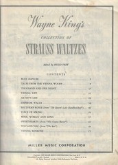 WAYNE KING&rsquo;S Collection of Strauss Waltzes NO COVER 12 songs 80 pages