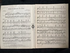 About A Quarter To Nine by Al Jolson & Ruby Keeler 1935 Sheet Music Piano
