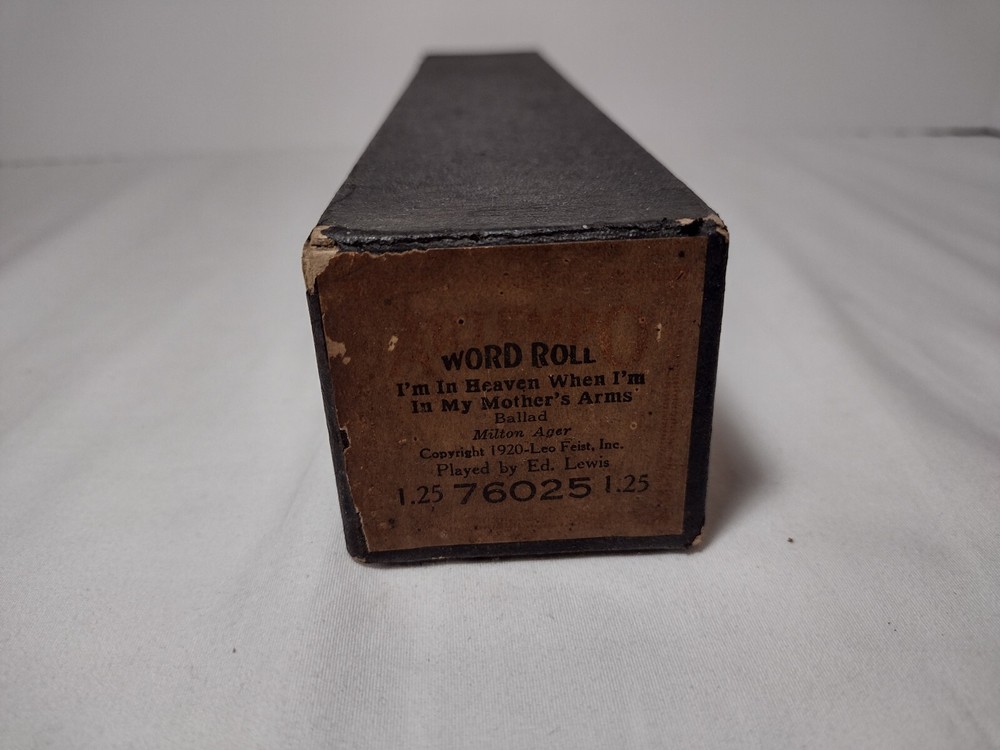 Vintage Player Piano Music Roll In Heaven..In Mother&rsquo;s My Arms Untested Artempo