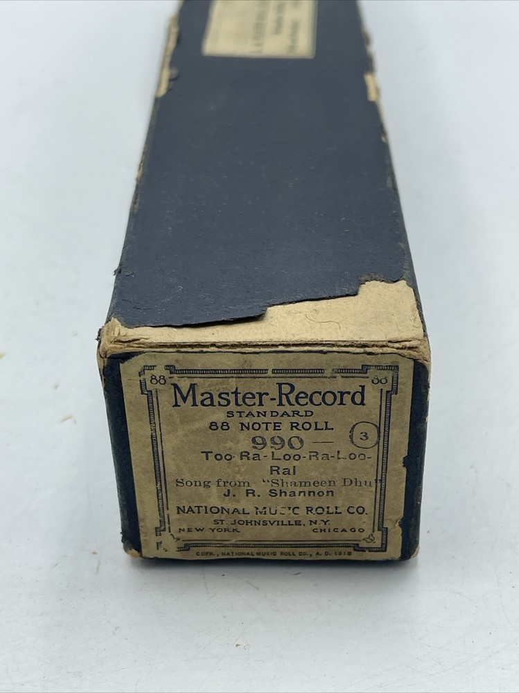 Master Record Standard 88 Note Roll 990 Too-Ra-Loo-Ra-Loo-Ral Player Piano