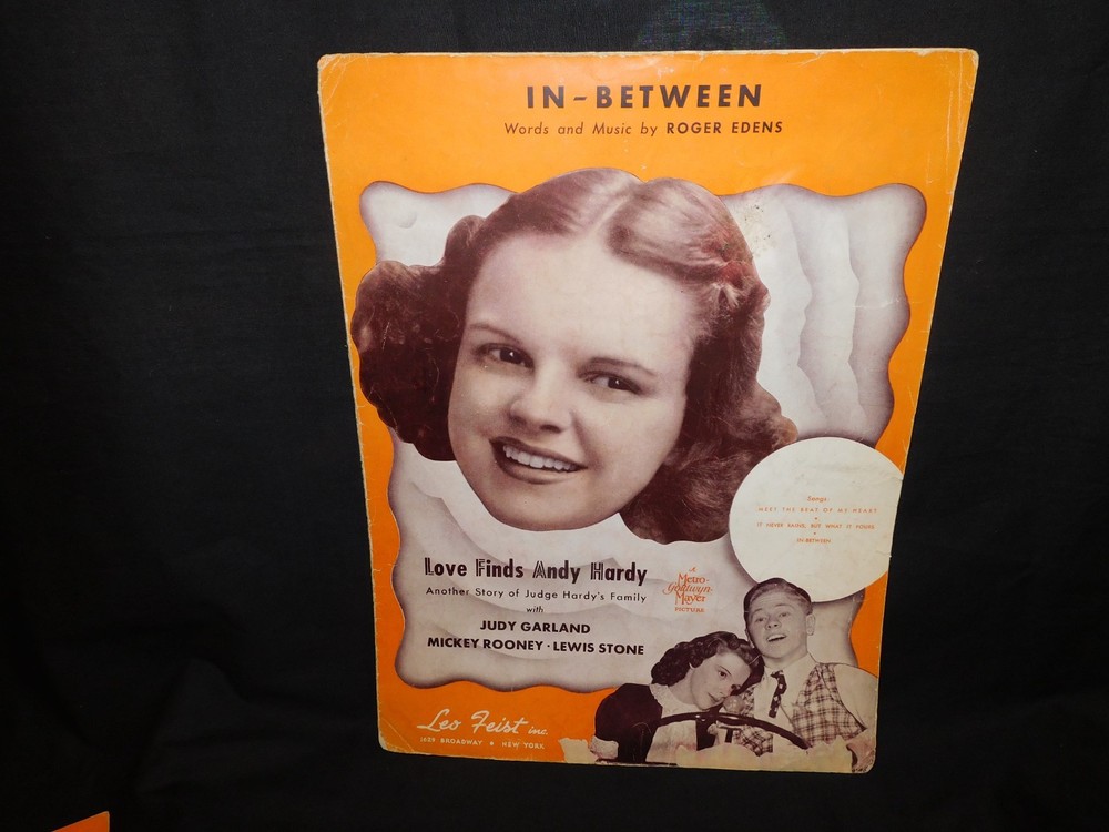 VNTAGE JUDY GARLAND AND MICKEY ROONEY & LEWIS STONE SHEET MUSIC  » IN-BETWEEN »..