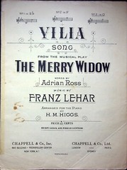 VILIA SONG, MUSICAL PLAY THE MERRY WIDOW WORDS BY ADRIAN ROSS FRANZ LEHAR