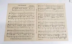 Fats Domino I&rsquo;m Walkin&rsquo; Sheet Music 1957 Imperial Records Vintage