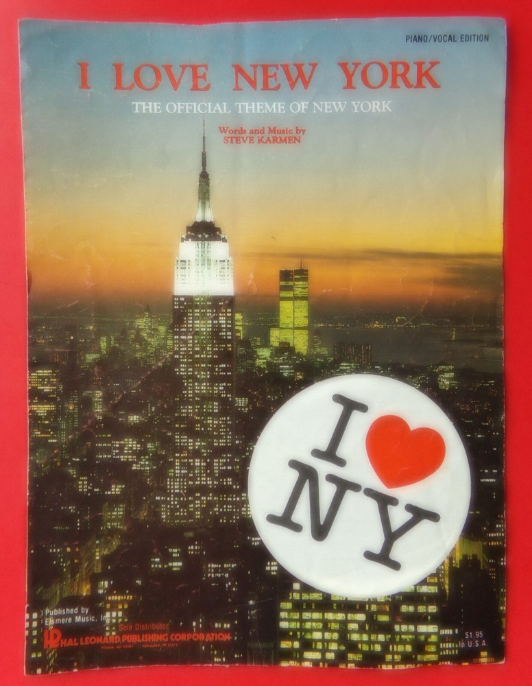 I Love New York Sheet Music Steve Karmen Piano Vocal Official Theme USA SELLER