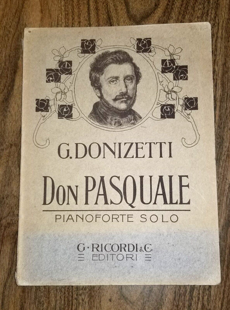 Antique Sheet Music Book G Donizetti: Don Pasquale for Piano G Ricordi & C Italy
