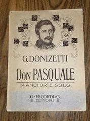 Antique Sheet Music Book G Donizetti: Don Pasquale for Piano G Ricordi & C Italy