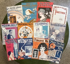 Vintage Sheet Music, Ukulele & Piano, 1922-1929