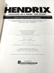 Jimi Hendrix Variations On A Theme: Red House Guitar Tab Book EUC RARE Rock