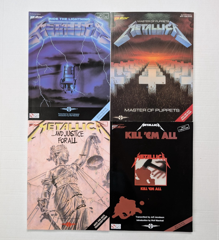 Metallica Guitar Tab Book Lot of 4 Songbook Tablature Lightning Kill Em All +