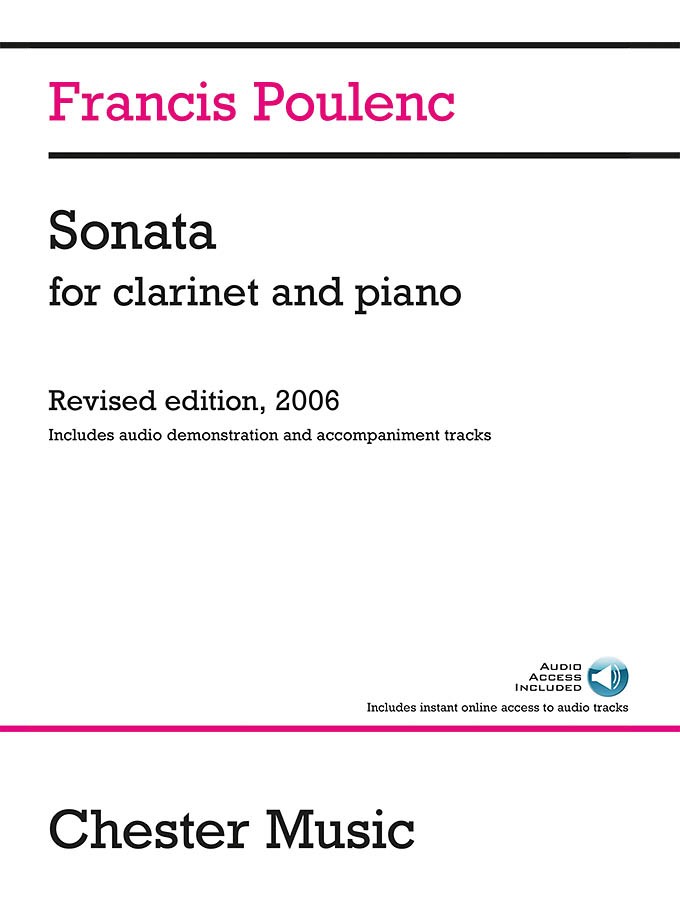 Francis Poulenc Sonata for Clarinet & Piano Sheet Music Book Online Audio Pack