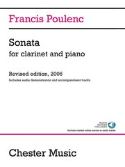 Francis Poulenc Sonata for Clarinet & Piano Sheet Music Book Online Audio Pack