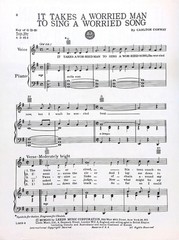 It Takes A Worried Man To Sing A Worried Song Sheet Music Carlton Conway 1957