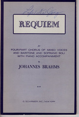 Johannes Brahms&rsquo; Requiem for Mixed Voices SATB & Piano Accompaniment English