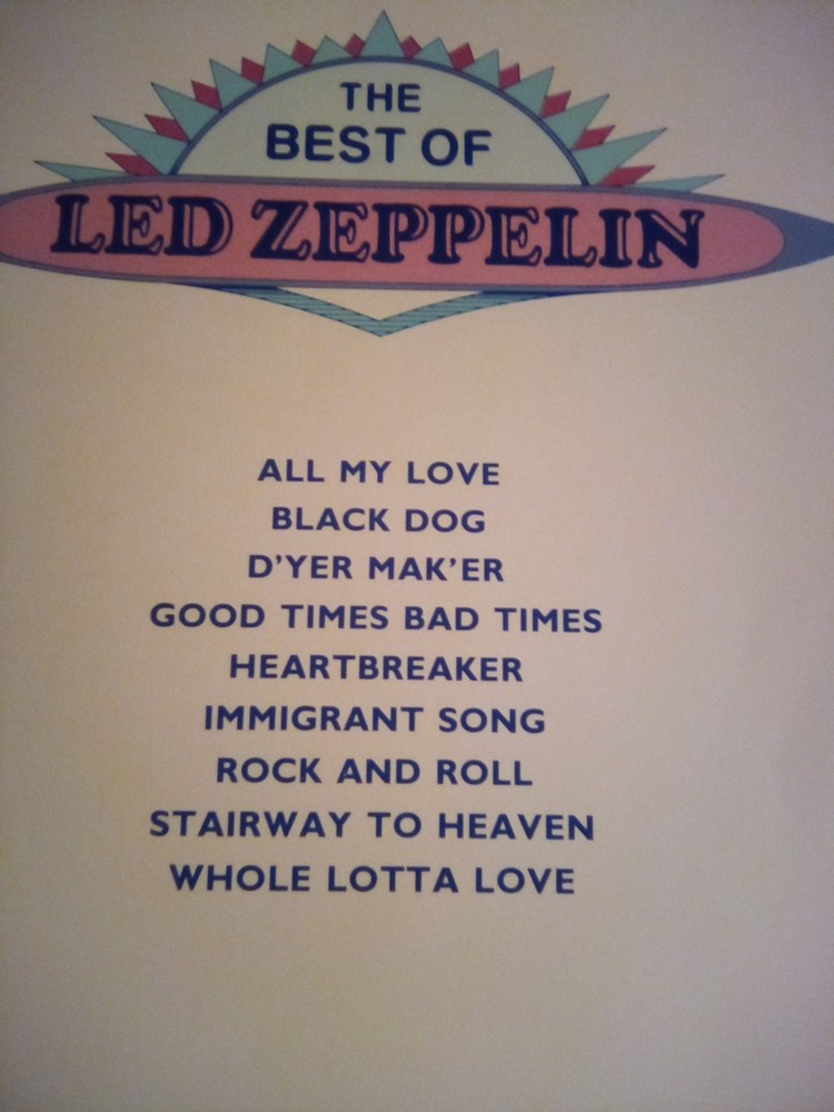 Best of Led Zeppelin songbook Warner Bros. 56 pages