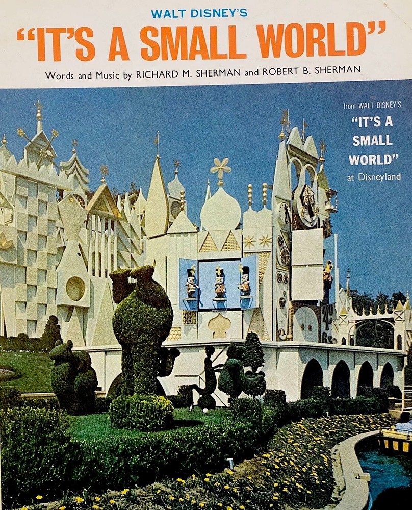 Vintage WALT DISNEY 1963 Sheet Music Institute IT&rsquo;S A SMALL WORLD 4 languages