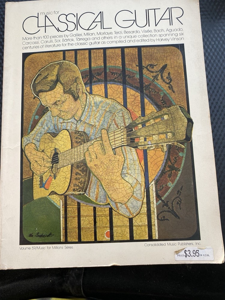 Vtg Music For Classical Guitar 100 Pieces By Galilei Milan Besardi Back Book