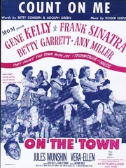 Count On Me 1950 ON THE TOWN Gene Kelly Frank Sinatra Movie Sheet Music!