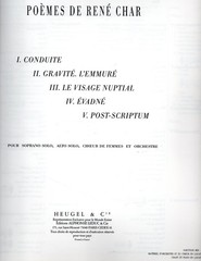 Pierre Boulez – Le Visage Nuptial: Soprano / Alto Solo, Female Choir, Orchestra