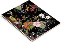 Blank Sheet Music Notebook 100 Pages 26x19cm Flora Spiral Bound Design