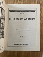 109 Folk Songs and Ballads Music for Everyone No 21 Remick Music Corp Songbook