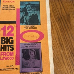 Hollywood Song Book No 1 – 1960&rsquo;s Piano Vocal Organ Guitar Lyrics