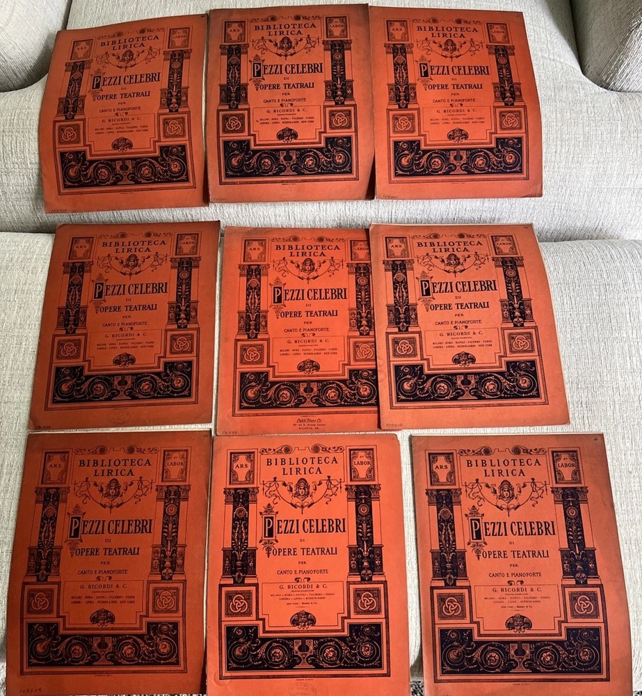 G. Ricordi & C. Opera Piano Music Italy Boosey & Co, NY 9pcs, Faust, Verdi +