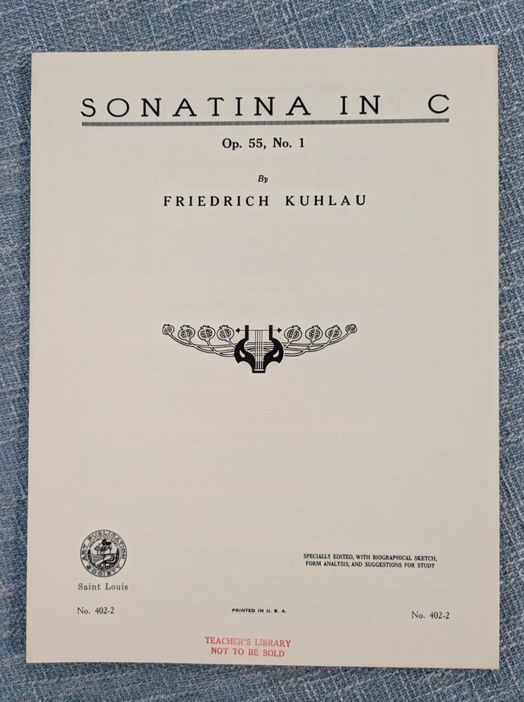 Sonatina In C – Op 55 No 1 byt Friedrich Kuhlau (Art Publication Society 1952)