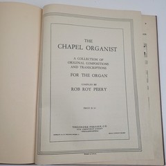 Antique 1934 THE CHAPEL ORGANIST – THEODORE PRESSER CO – Hardcover Sheet Music