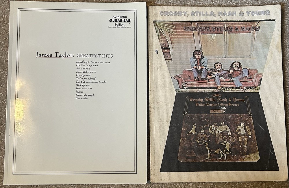 Music Books-Lot Of 2/James Taylor, Crosby Stills Nash/ Guitar Tabs