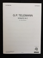 Guitar Quartet Sheet Music – Telemann Sonata in C – Full Score & Parts DO15
