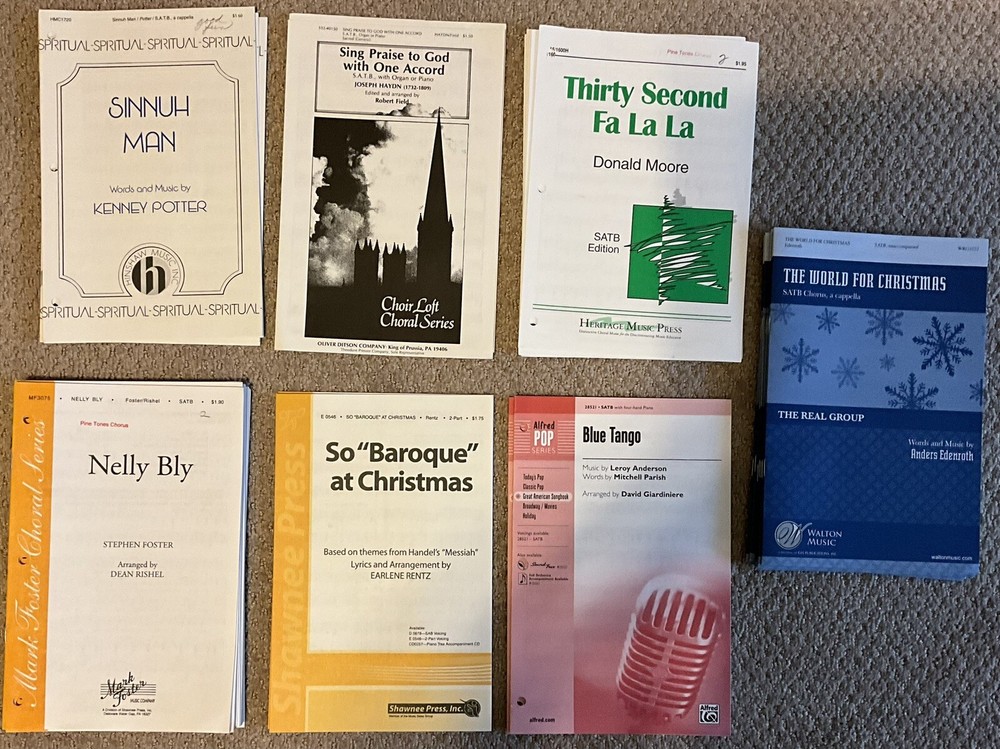 Lot Of Choral Sheet Music Octavos Multiple copies Various Voicings EUC