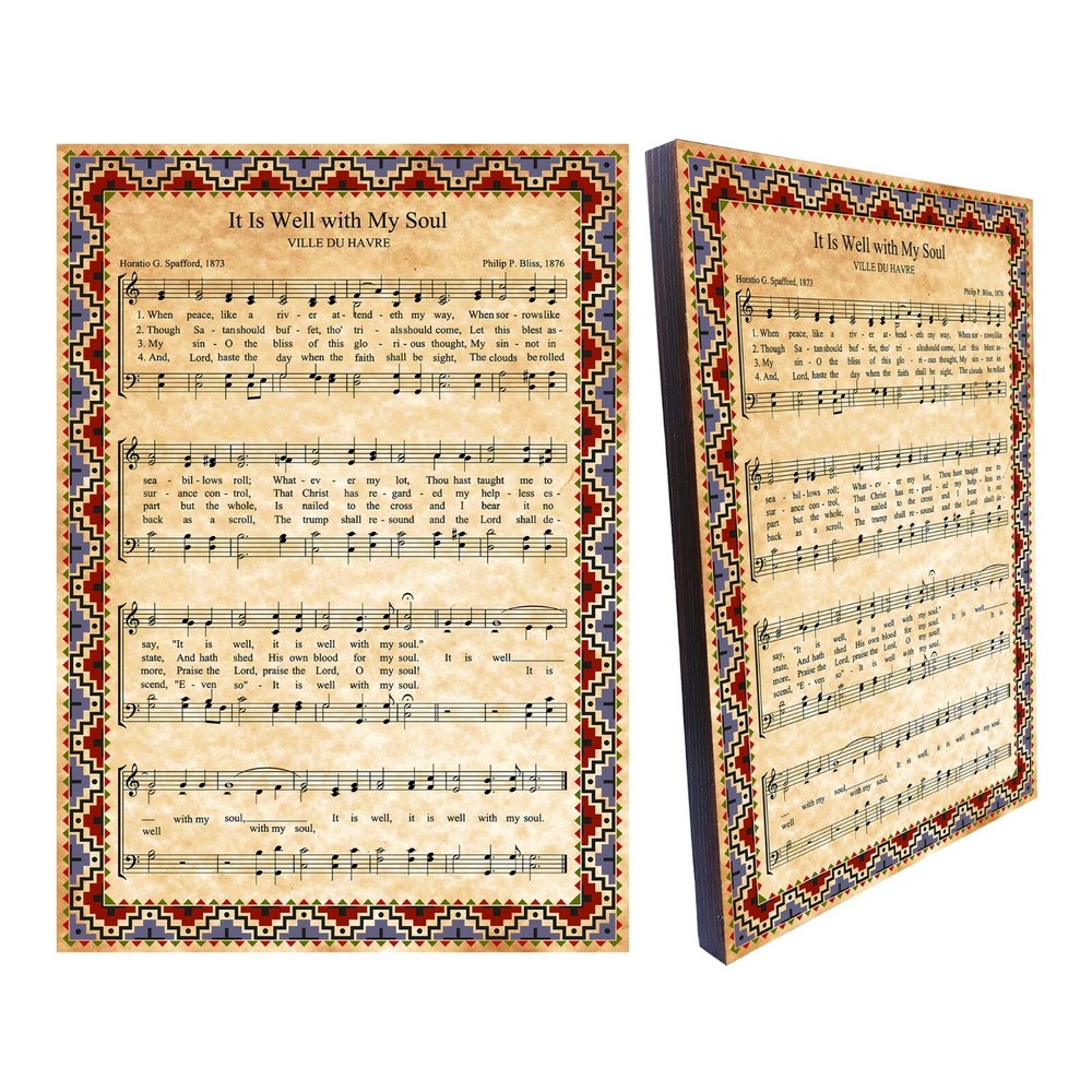 It Is Well With My Soul Vintage Sheet Music wall art, Aged Antique Hymn
