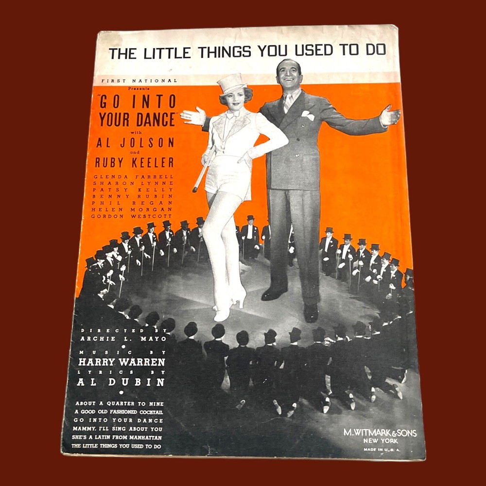The Little Things You Used to Do Vintage Sheet Music 1935 Al Jolson Ruby Keeler