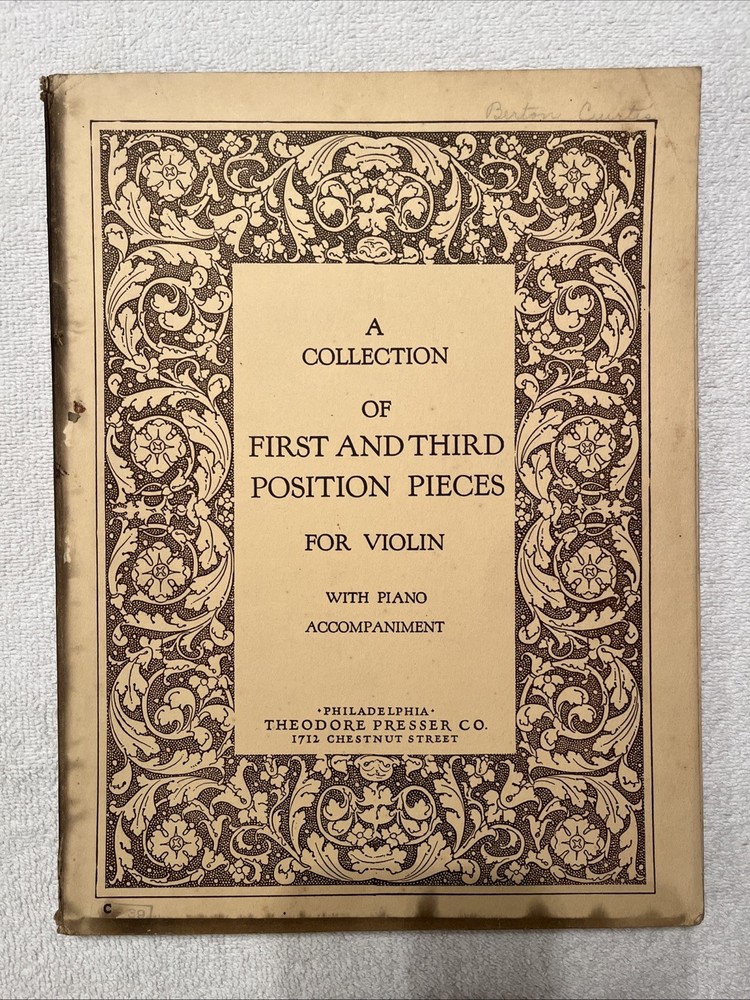 Music Book: 1st & 3rd Position Pieces for Violin 1927 Theodore Presser Co. 🔥