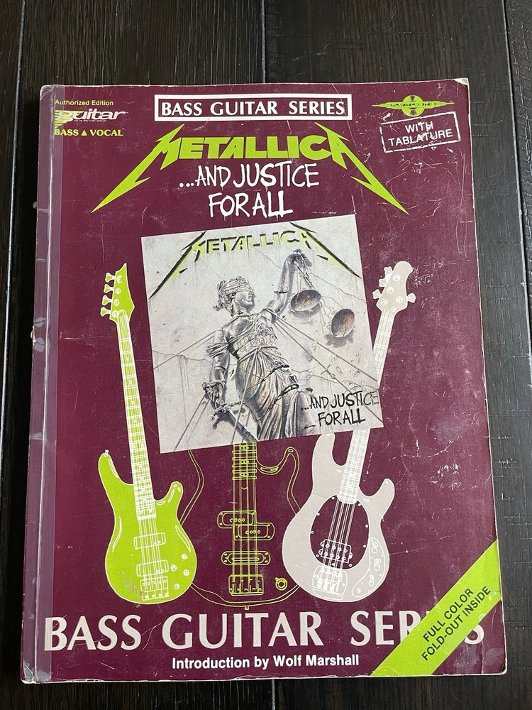Metallica And Justice For All Bass Guitar & Vocal Tablature Book w Color Poster