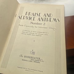 Vintage Rodeheaver Praise And Service Anthems No 2 Organ Choir Songbook USA