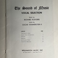 SOUND OF MUSIC 1959 Vocal Selection Sheet Music Song Book Julie Andrews Cover