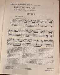 VTG Sheet Music Book Bach French Suites For Pianoforte RICORDI Printed in Italy