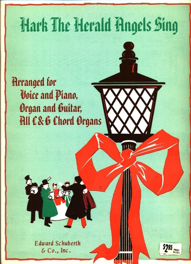 HARK THE HERALD ANGELS SING SHEET MUSIC PIANO/VOCAL/ORGAN/GUITAR/CHORDS 1974 NEW