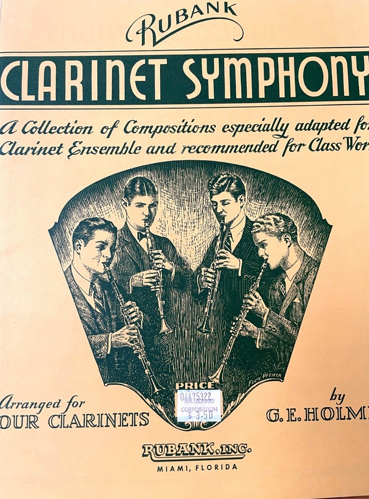 Clarinet Symphony arr. for Four Clarinets by G.E.Holmes, 