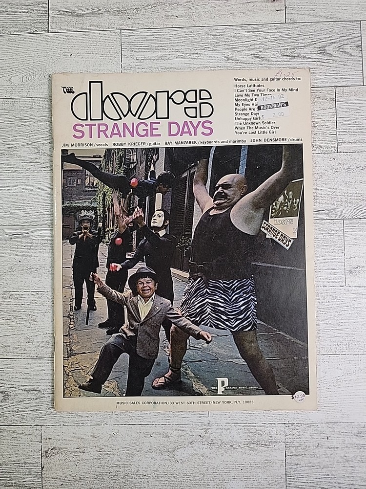 The Doors « Strange Days » Guitar Sheet Music Tab Book 1968 Nipper Music Co RARE