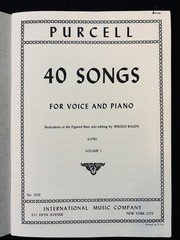 Purcell 40 Songs Vol 1 Low Voice & Piano Sheet Music Sergius Kagen IMC
