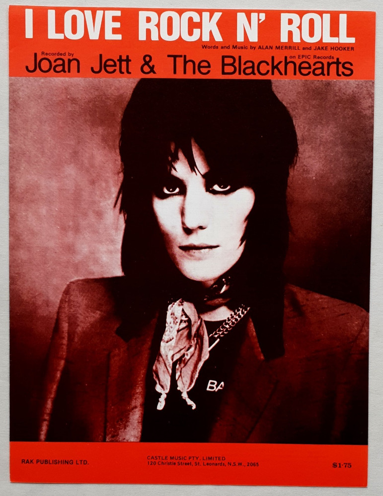 Joan Jett & The Blackhearts – I Love Rock N&rsquo; Roll – 1982 Australian Sheet Music